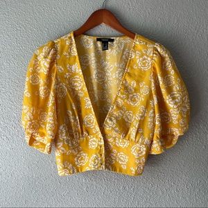 Forever 21 Yellow Floral Blouse